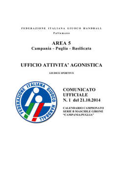Comunicato n. 1 del 21\10\2014
