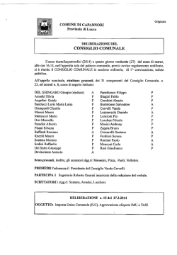 Deliberazione di Consiglio Comunale n. 15 del 27/03/2014 relativa