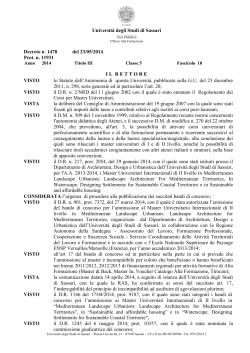 Decreto appr atti Med per il sito - Università degli Studi di Sassari