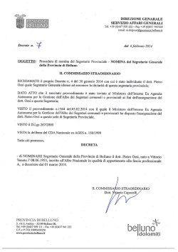 Decreto - Provincia di Belluno