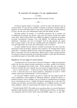Il concetto di energia e le sue applicazioni&lowast;