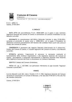 Nomina a segretario in convenzione con il comune di Cesena