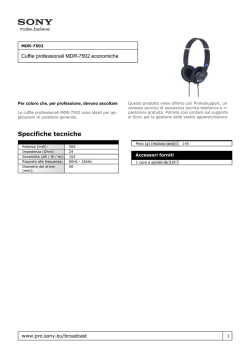 Sony : Informazioni sul prodotto : MDR