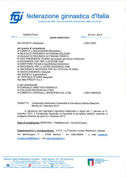 Programma Campionato nazionale di Specialità