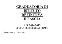 Graduatorie 2 fascia - Scuola SECONDARIA 1 GRADO