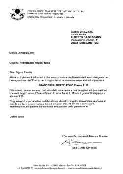premiazione miglior tema 2B