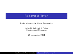 Polinomio di Taylor. - Dipartimento di Matematica