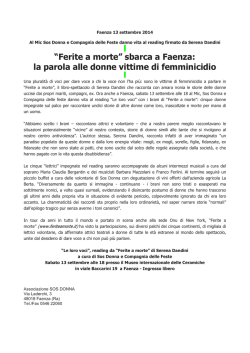 Ferite a morte - PerLeDonne Imola