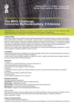 The MHG Challenge Concorso MyHomeGallery, II Edizione