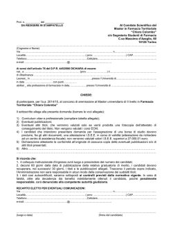 Domanda - Ordine dei Farmacisti della Provincia di Trapani
