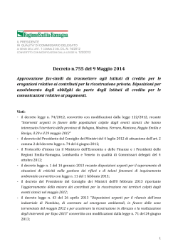 Decreto n.755 del 9 Maggio 2014 - Regione Emilia