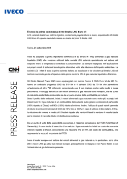 &Egrave; Iveco la prima commessa di 50 Stralis LNG Euro VI
