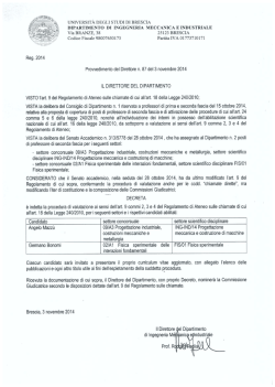 DIPARTIMENTO DI INGEGNERIA MECCANICA E INDUSTRIALE