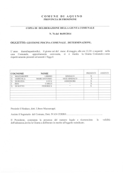 delibera g.c. n. 76/2014 gestione piscina com.le – determinazioni