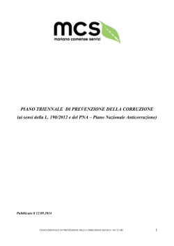 Piano triennale di prevenzione della corruzione - MCS