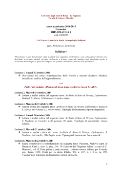 Syllabus 2014-2015 - Sapienza