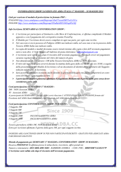 informazioni show adba italia 17 mag 18 mag 2014 - Pit