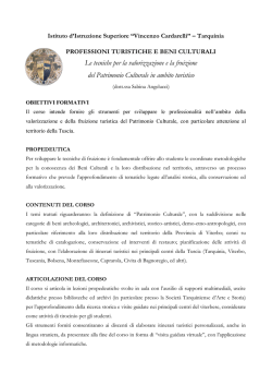 Il progetto - IIS VINCENZO CARDARELLI Tarquinia