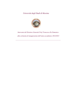 Intervento De Domenico - Universit&agrave; degli Studi di Messina