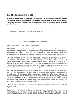 Decreto Legge 12 settembre 2014, n. 133