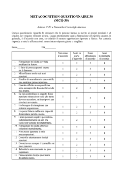METACOGNITION QUESTIONNAIRE 30 (MCQ-30)