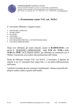 Prenotazione esame TAC con M.D.C.