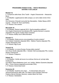 il programma della Festa - Sinistra Ecologia Libert&agrave;