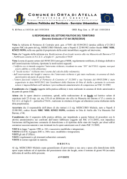 Decreto Sindacale n°17 del 28/02/2014