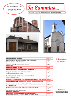 In cammino n&deg;5 2014 - Comunit&agrave; Pastorale "Visitazione di Maria