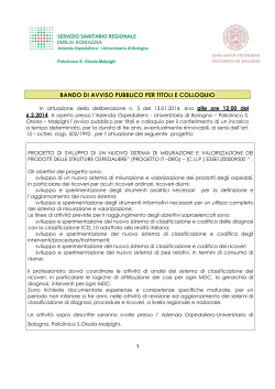 [pdf] BANDO 15 OCTIES 2014 - Policlinico S.Orsola
