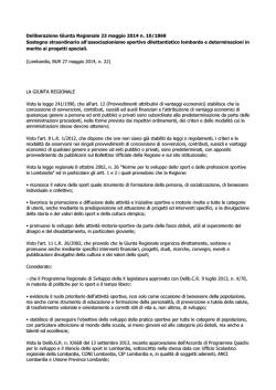 Deliberazione Giunta Regionale 23 maggio 2014