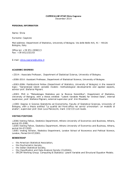 Extended CV - Dipartimento di Scienze Statistiche