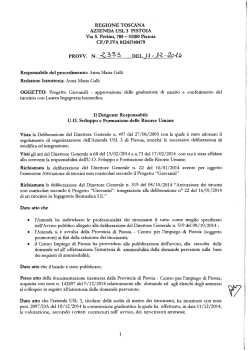 Graduatoria - Provincia di Pistoia
