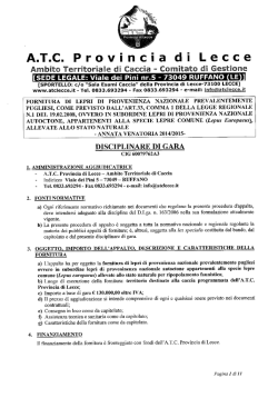 disciplinare di gara - ATC Provincia di Lecce