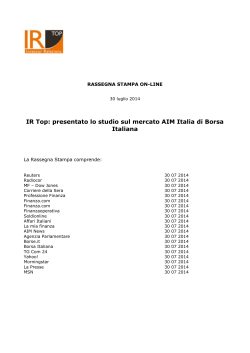 IR Top: presentato lo studio sul mercato AIM Italia di Borsa Italiana
