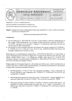 Oggetto: Impegno per rinnovo abbonamenti banche dati, quotidiani