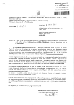 REGIONE ABRUZZO L.R. N. 37 Del 22 ottobre 2013. Sostegno ai