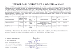 VERBALE GARA CAMPO VELICO A SABAUDIA as 2014/15