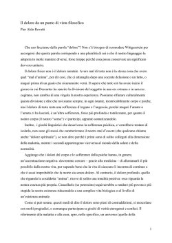 Il dolore da un punto di vista filosofico