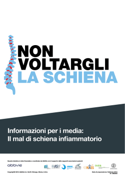 Informazioni per i media: Il mal di schiena infiammatorio