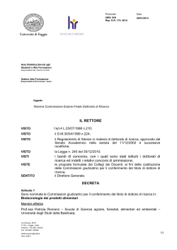 Commissione giudicatrice - Università degli Studi di Foggia