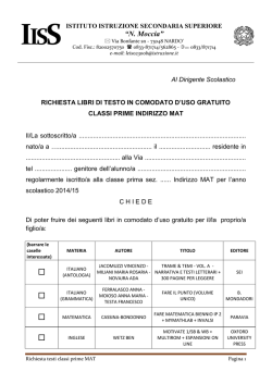 ISTANZA LIBRI DI TESTO CL. PRIME MAT