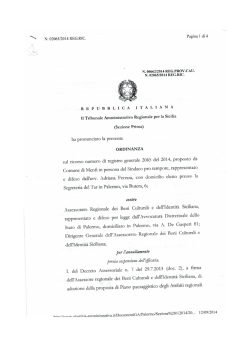 Il Tribunale Amministrativo Regionale per la Sicilia