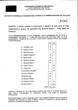 Delibera 6 In merito richieste di risarcimento e regresso da parte