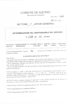 determina n. 546/2014 liquidazione in favore della azienda usl di