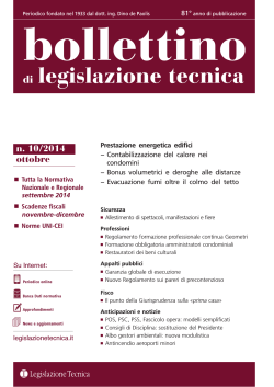 Bollettino di legislazione tecnica nr 10 2014