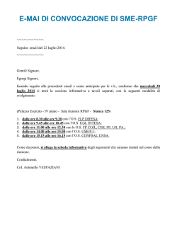 E-MAI DI CONVOCAZIONE DI SME-RPGF
