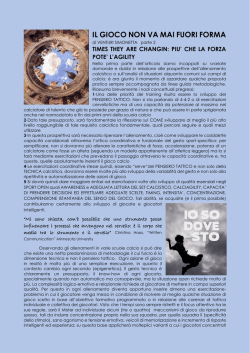 IL GIOCO NON VA MAI FUORI FORMA