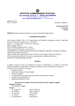Costituzione GLHI 2014-15 - Istituto Comprensivo Villasimius