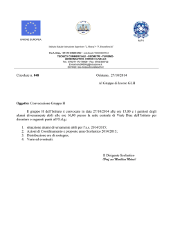 Circolare 048 - Convocazione gruppo GLH